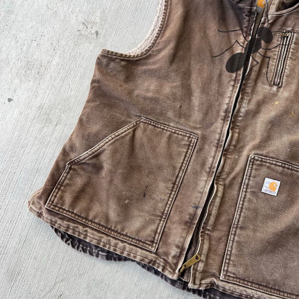 Carhartt WOMENS brown sherpa work wear vest - Picture 4 of 8